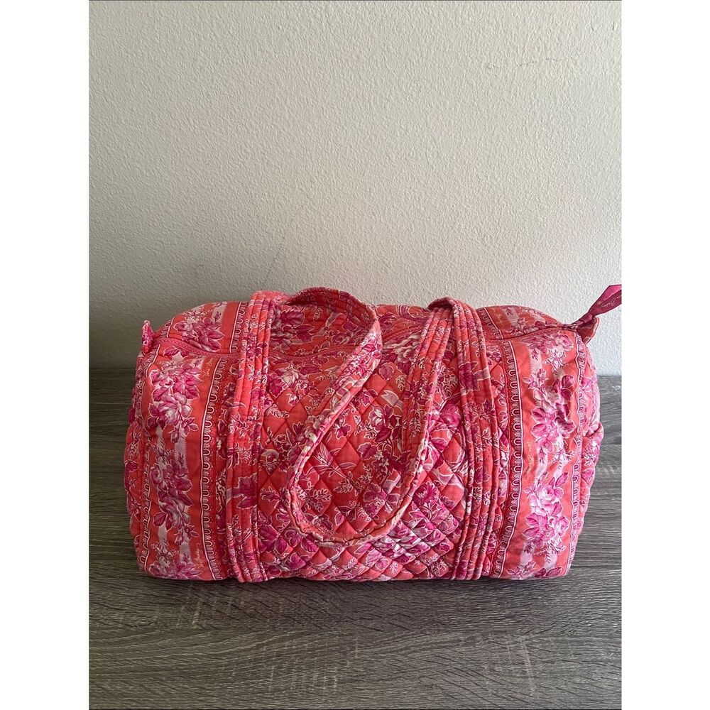 Vera Bradley English Rose Matching Travel Set Backpack &Duffel Pink Floral Quilt - Picture 2 of 14